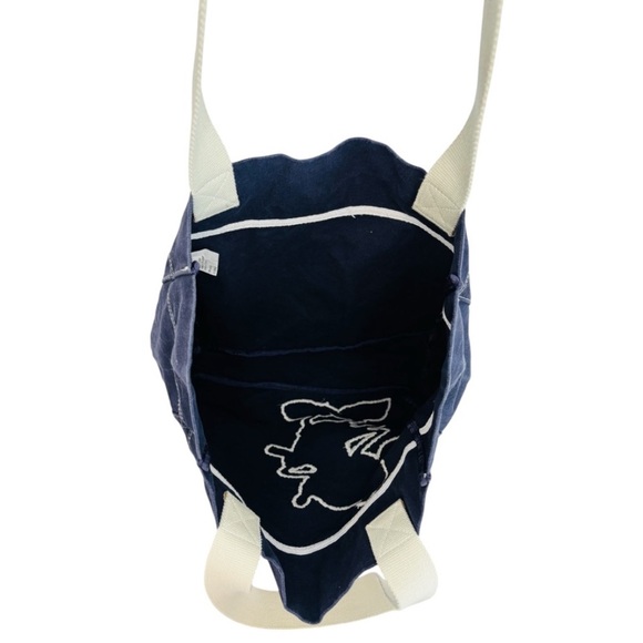 Disneyland Resort Blue Canvas Tote Bag with Embroidered Mickey Mouse Silhouette - Picture 6 of 9